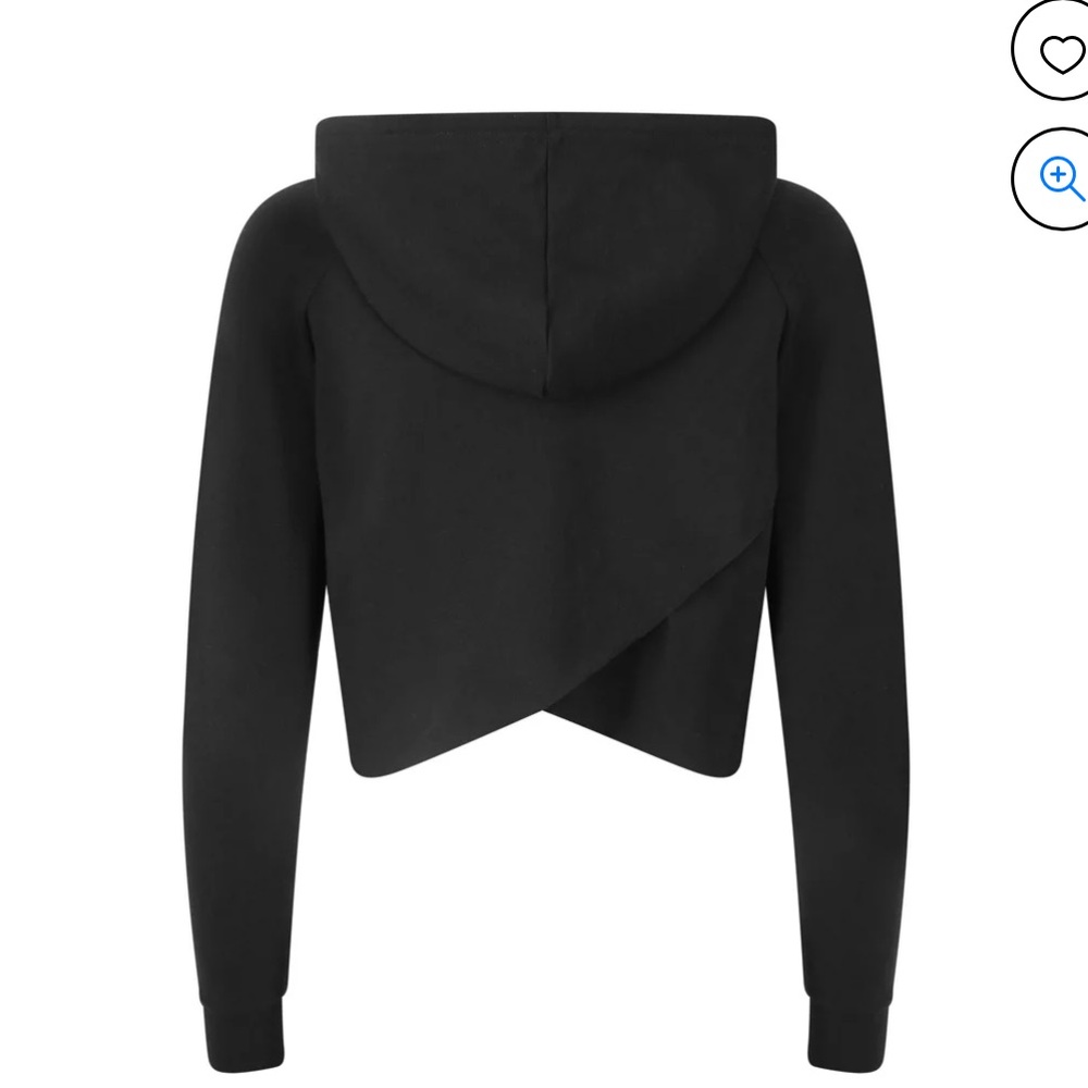 Athletic Works Just Cool Cross Back Cropped Hoodie Sweatshirt Black